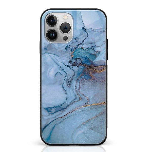 iPhone 12 Pro - Blue Marble Series - Premium Printed Glass soft Bumper shock Proof Case