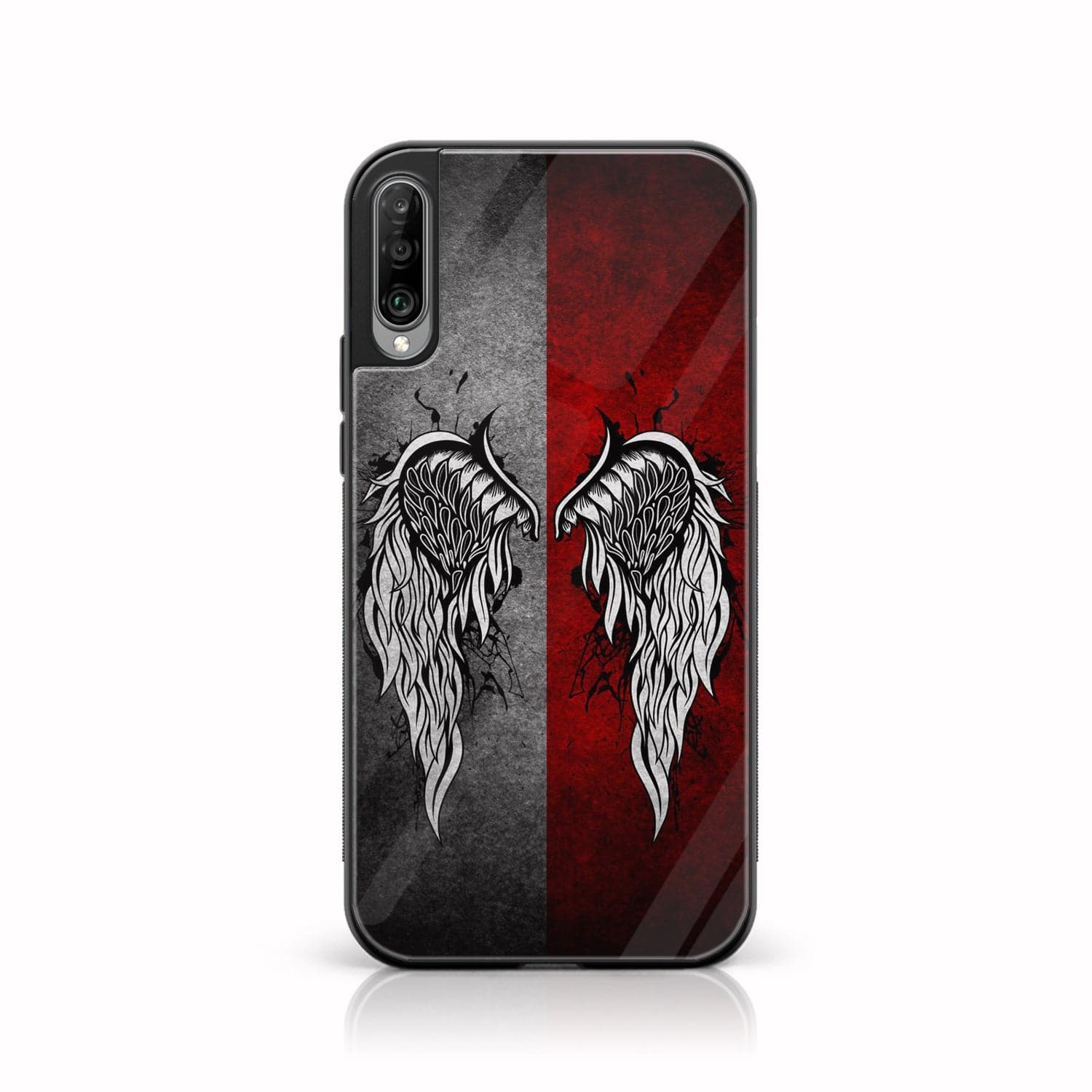 Galaxy A50/ A50s/ A30s - Angel Wing Series - Premium Printed Glass soft Bumper shock Proof Case