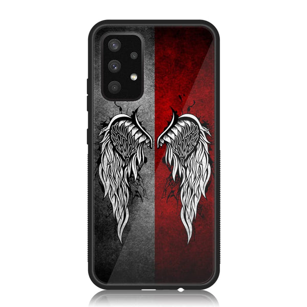 Galaxy A32 - Angel Wing Design 2 - Premium Printed Glass soft Bumper shock Proof Case CS-21111