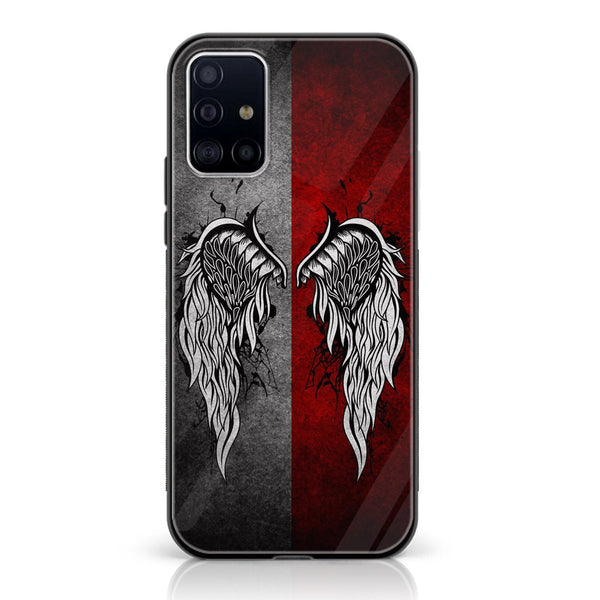 Samsung Galaxy A71 - Angel Wing Design 2 - Premium Printed Glass soft Bumper shock Proof Case CS-17497