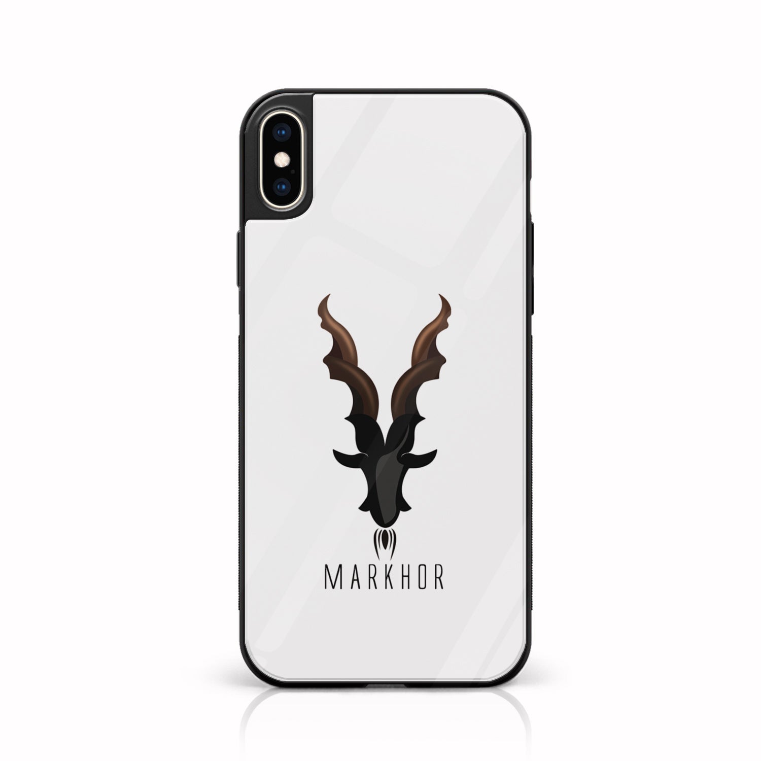 iPhone XS - Markhor  Series - Premium Printed Glass soft Bumper shock Proof Case