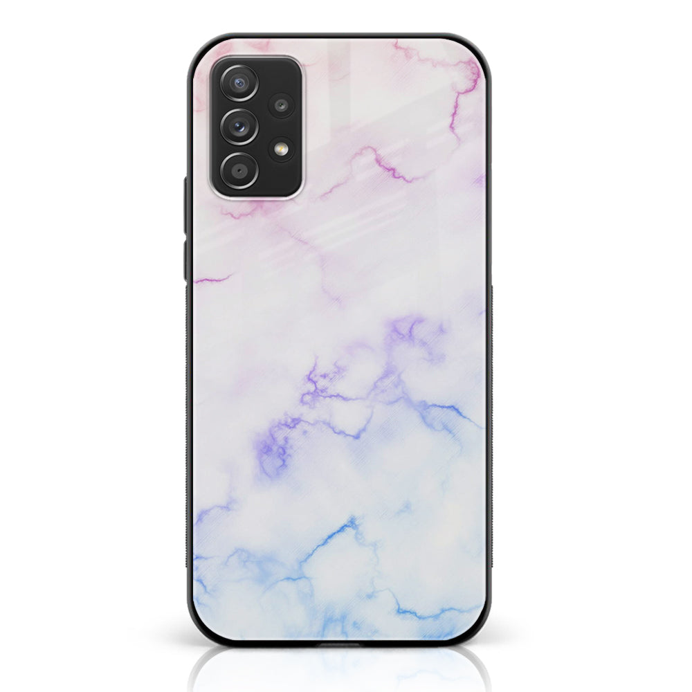 Samsung Galaxy A73 - White Marble Series - Premium Printed Glass soft Bumper shock Proof Case