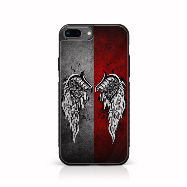 iPhone 7 Plus/ 8 Plus - Angel Wings Design 2- Premium Printed Glass soft Bumper shock Proof Case CS-18061 CS-20773 CS-20774