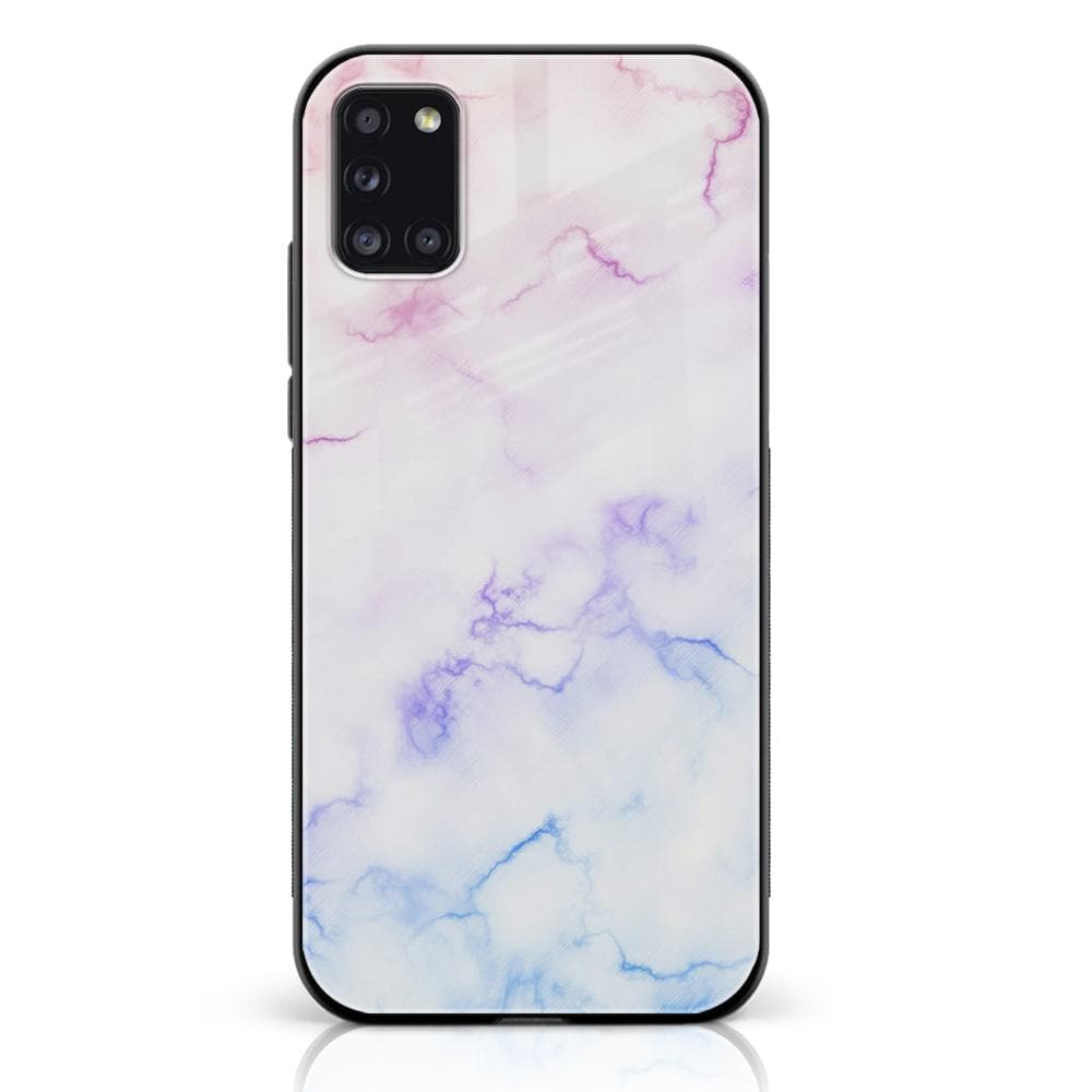 Samsung Galaxy A31 - White Marble Series - Premium Printed Glass soft Bumper shock Proof Case