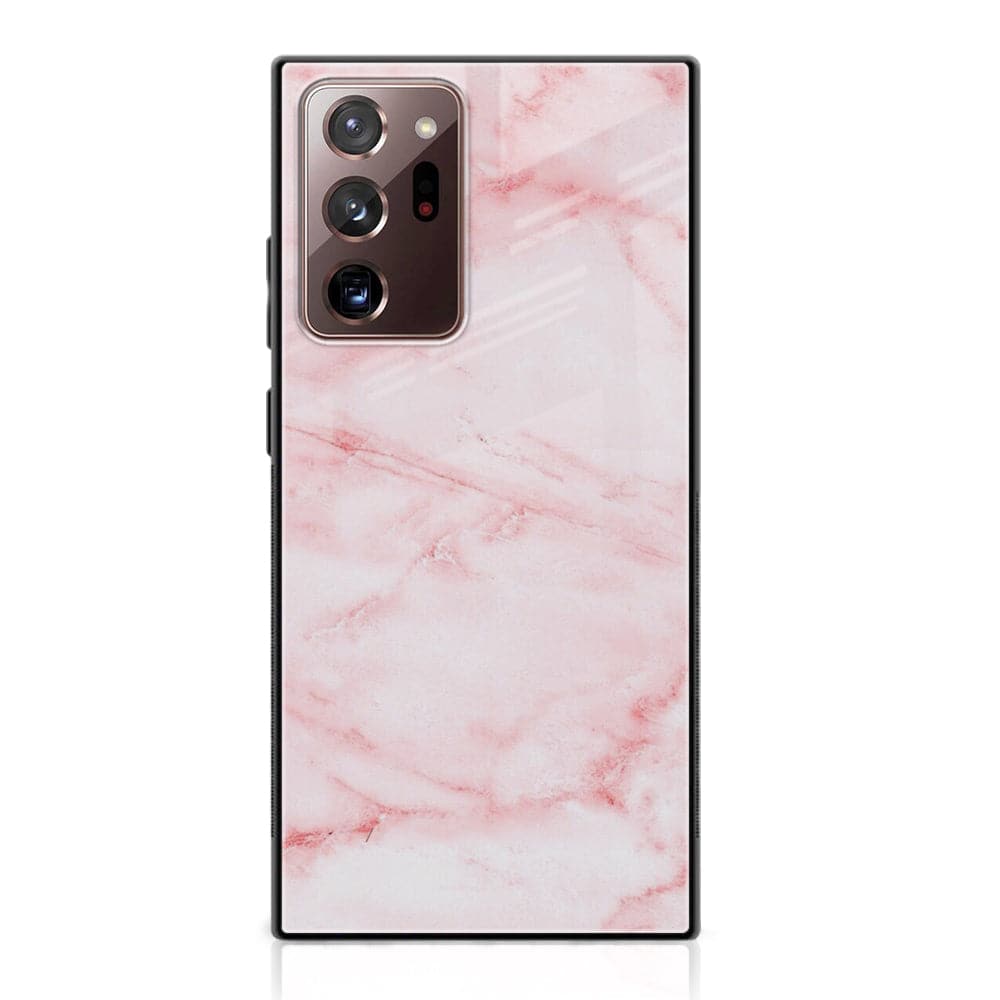 Galaxy Note 20 Ultra - Pink Marble Series - Premium Printed Glass soft Bumper shock Proof Case
