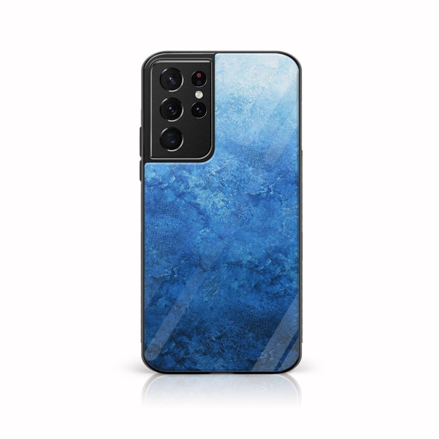 Galaxy S21 Ultra - Blue Marble Series - Premium Printed Glass soft Bumper shock Proof Case