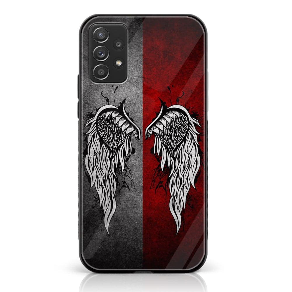 Samsung Galaxy A33 - Angel Wing Series - Premium Printed Glass soft Bumper shock Proof Case