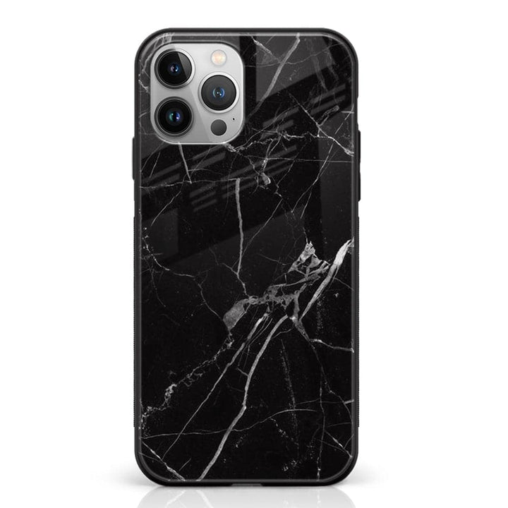 iPhone 12 Pro - Black Marble Series Design 2  - Premium Metal Printed soft Bumper shock Proof Case CS-19116