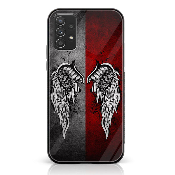 Samsung Galaxy A73 - Angel Wings Design 2 - Premium Printed Glass soft Bumper shock Proof Case CS-18589