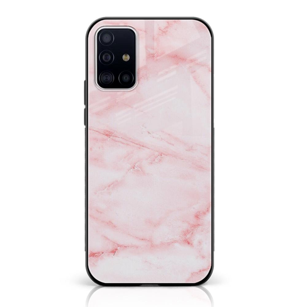 Samsung Galaxy A71 - Pink Marble Series - Premium Printed Glass soft Bumper shock Proof Case
