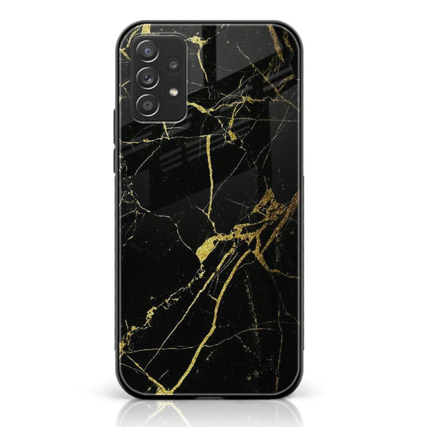 Samsung Galaxy A23- Black Marble Series  Design 3 - Premium Printed Glass soft Bumper shock Proof Case  CS-20046