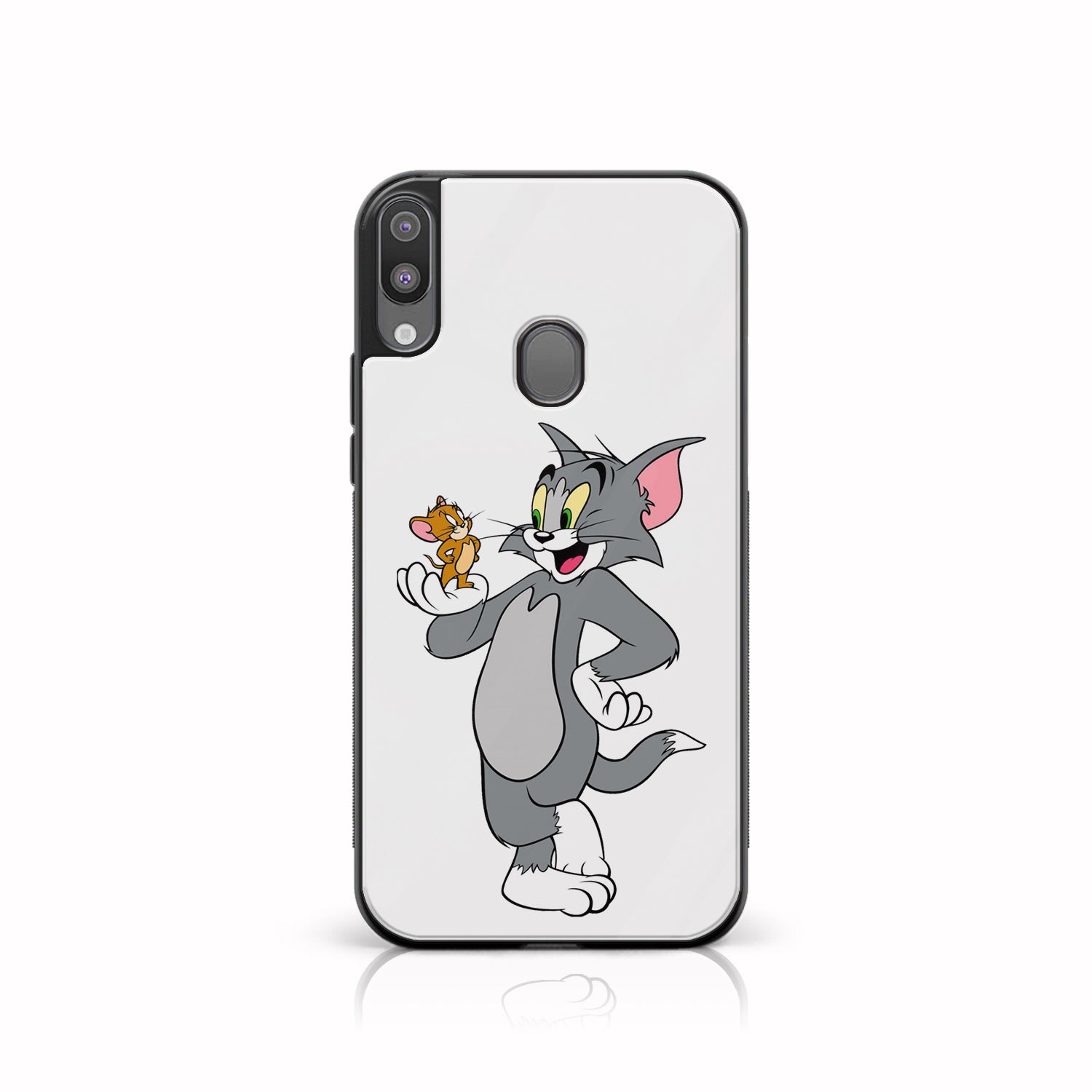 Samsung Galaxy A20 Cartoon Series Premium Printed Glass soft Bumper shock Proof Case