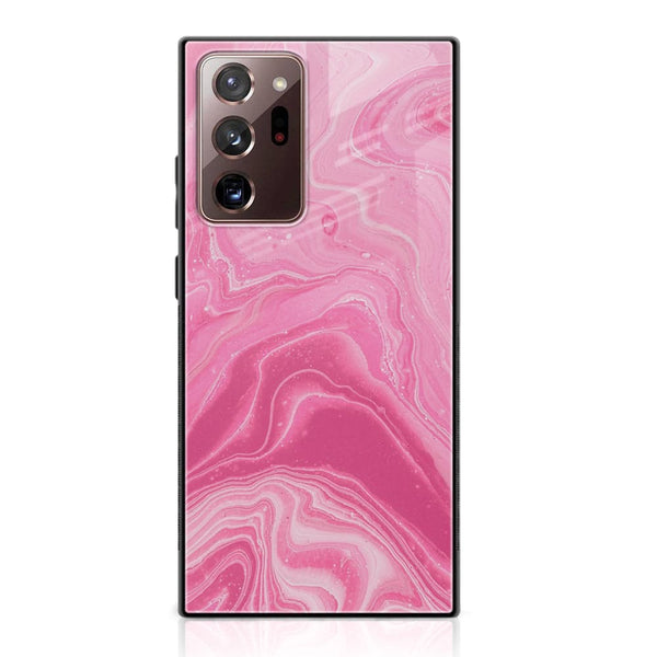 Galaxy Note 20 Ultra - Pink Marble Series  Design 3 - Premium Printed Glass soft Bumper shock Proof Case  CS-19122