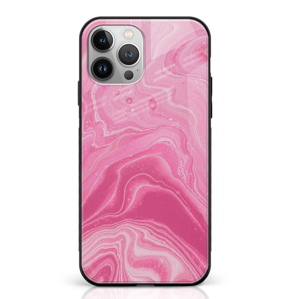iPhone 12 Pro Max - Pink Marble S-03 - Soft Bumper shock Proof Glass Case CS-21241