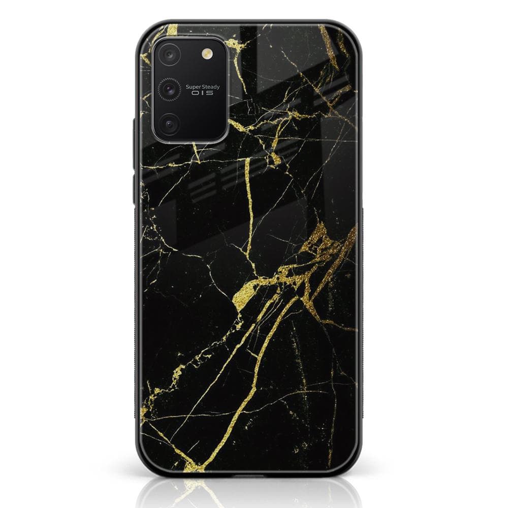 Galaxy S10 Lite - Black Marble Series - Premium Printed Glass soft Bumper shock Proof Case