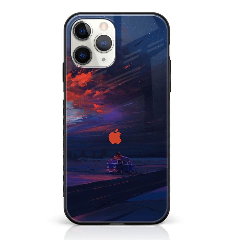 iPhone 11 Pro Max - Apple Logo Series - Premium Printed Glass soft Bumper shock Proof Case