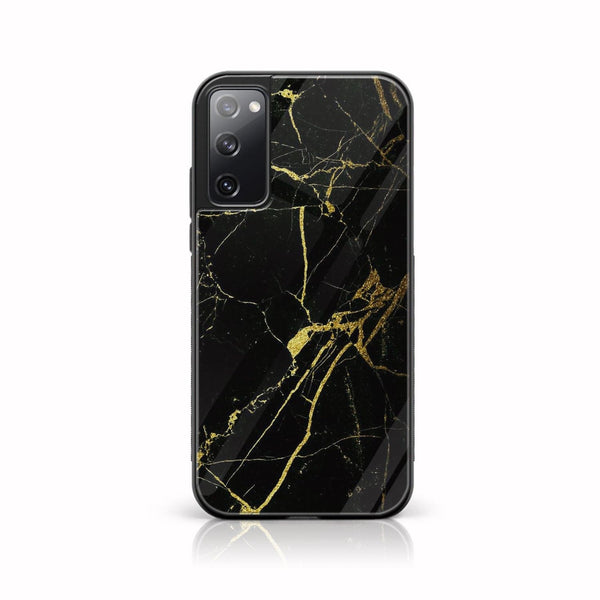 Galaxy S20 FE - Black Marble Design 3 - Premium Printed Glass soft Bumper shock Proof Case CS-17726