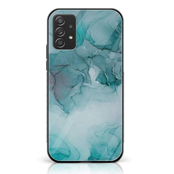 Samsung Galaxy A33- Blue Marble Design 3 - Premium Printed Glass soft Bumper shock Proof Case CS-7162