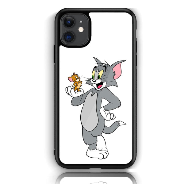 iPhone 12 Mini Cartoon Design 3 Premium Printed Glass soft Bumper shock Proof Case CS-20198