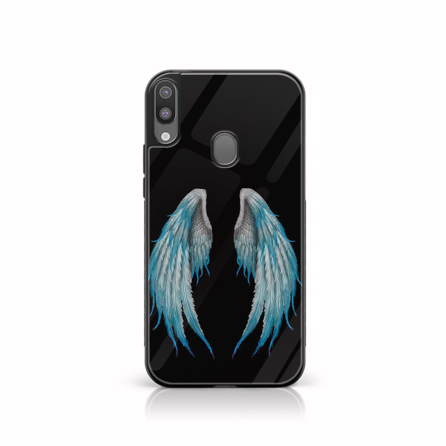 Galaxy A20/A30 - Angel Wings Series - Premium Printed Glass soft Bumper shock Proof Case