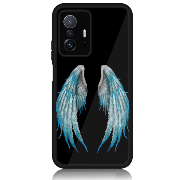 Xiaomi  11t/11T Pro - Angel Wing Design 4 - Premium Printed Glass soft Bumper shock Proof Case CS-27629