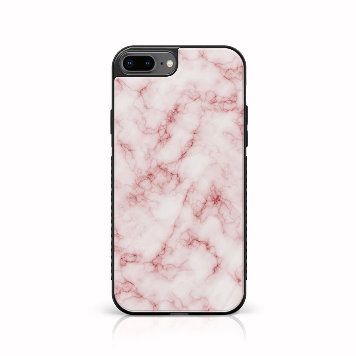 iPhone 7 Plus/ 8 Plus - Pink Marble Series - Premium Printed Glass soft Bumper shock Proof Case