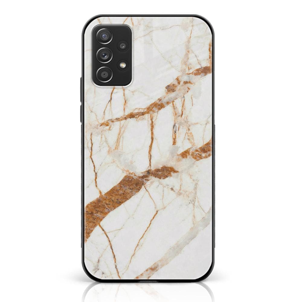 Samsung Galaxy A23 - White Marble Series - Premium Printed Glass soft Bumper shock Proof Case