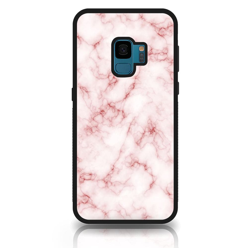 Galaxy S9 - Pink Marble Series - Premium Printed Glass soft Bumper shock Proof Case