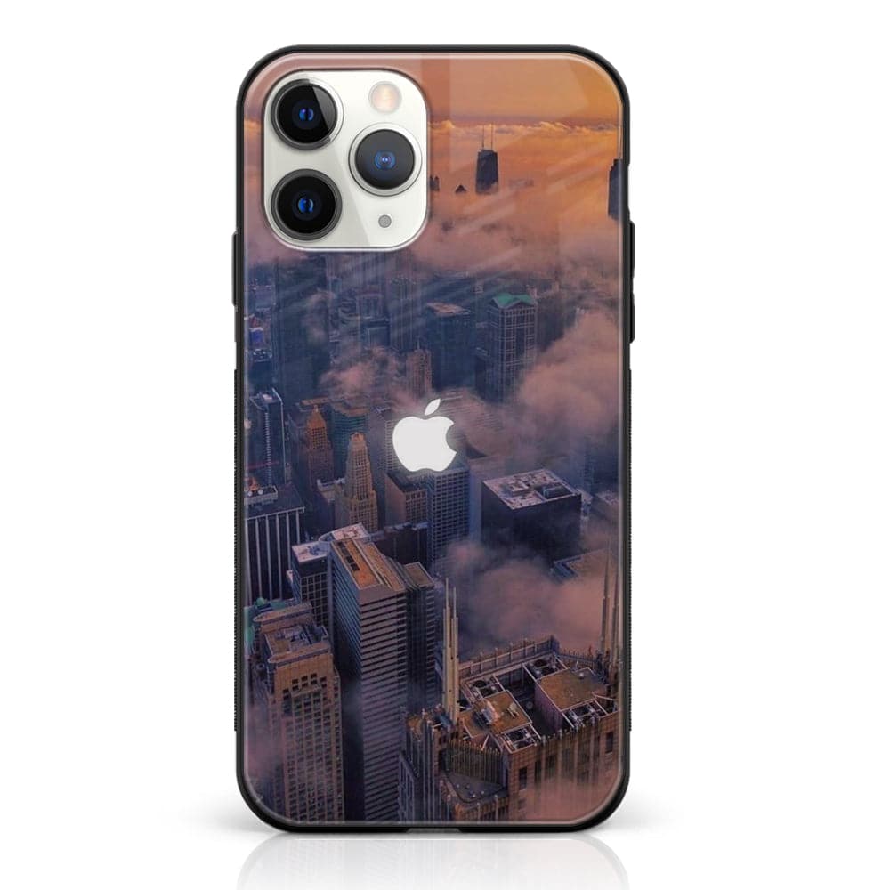 iPhone 11 Pro Max - Apple Logo Series - Premium Printed Glass soft Bumper shock Proof Case