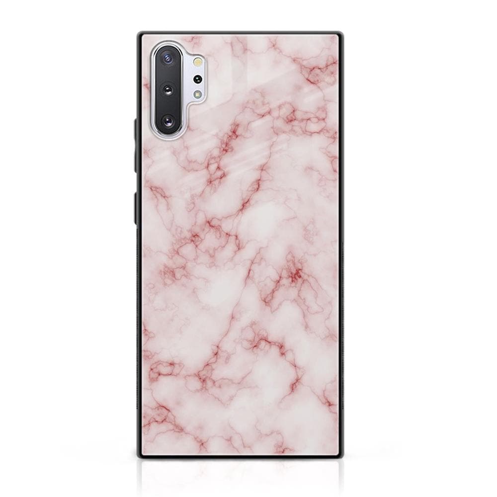 Galaxy Note 10 Pro/Plus - Pink Marble Series - Premium Printed Glass soft Bumper shock Proof Case
