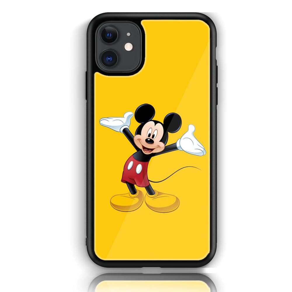 iPhone 12 Mini Cartoon Series  Premium Printed Glass soft Bumper shock Proof Case