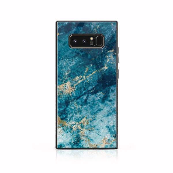 Galaxy Note 8 - Blue Marble Design 4 - Premium Printed Glass soft Bumper shock Proof Case CS-18165