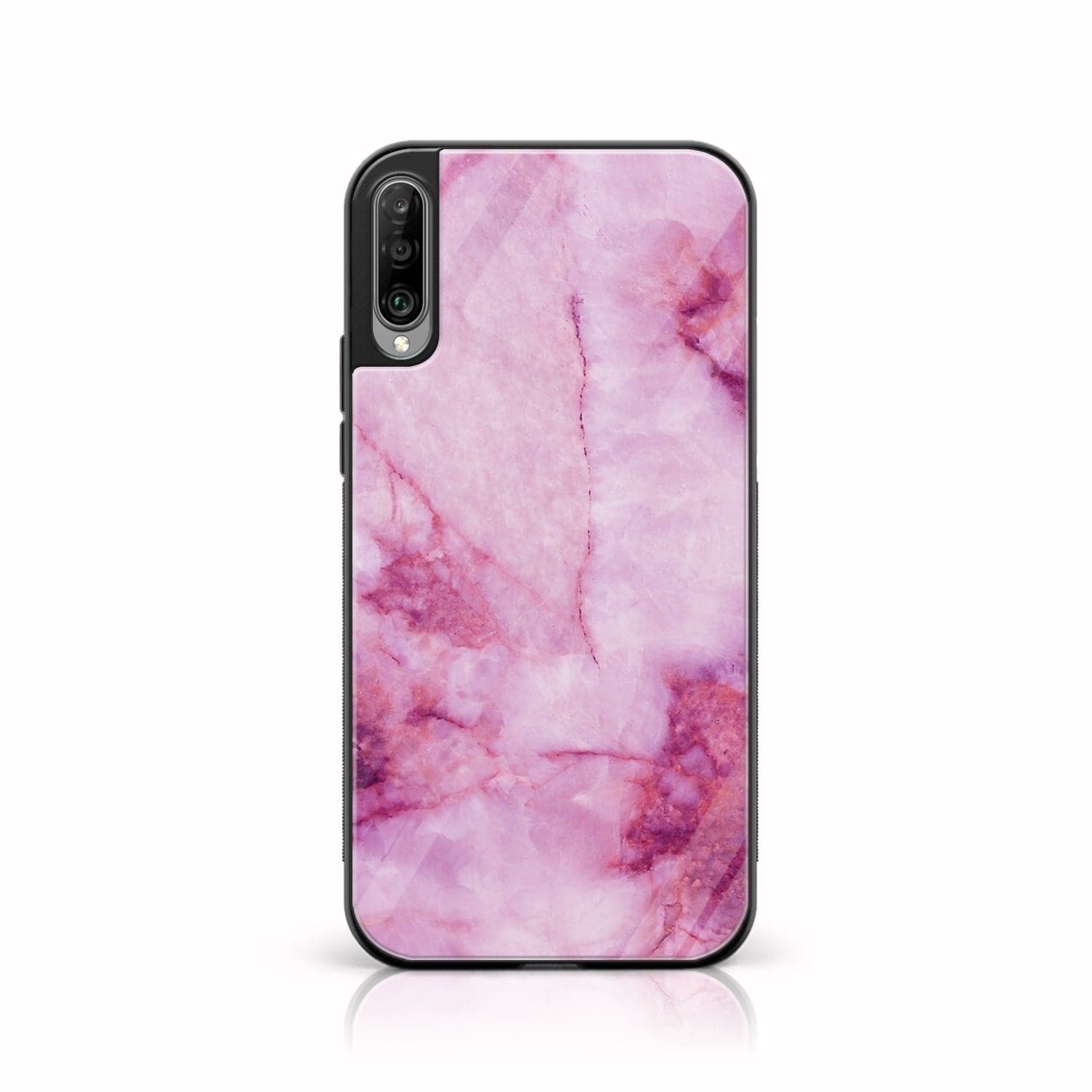 Galaxy A50/ A50s/ A30s - Pink Marble Series - Premium Printed Glass soft Bumper shock Proof Case