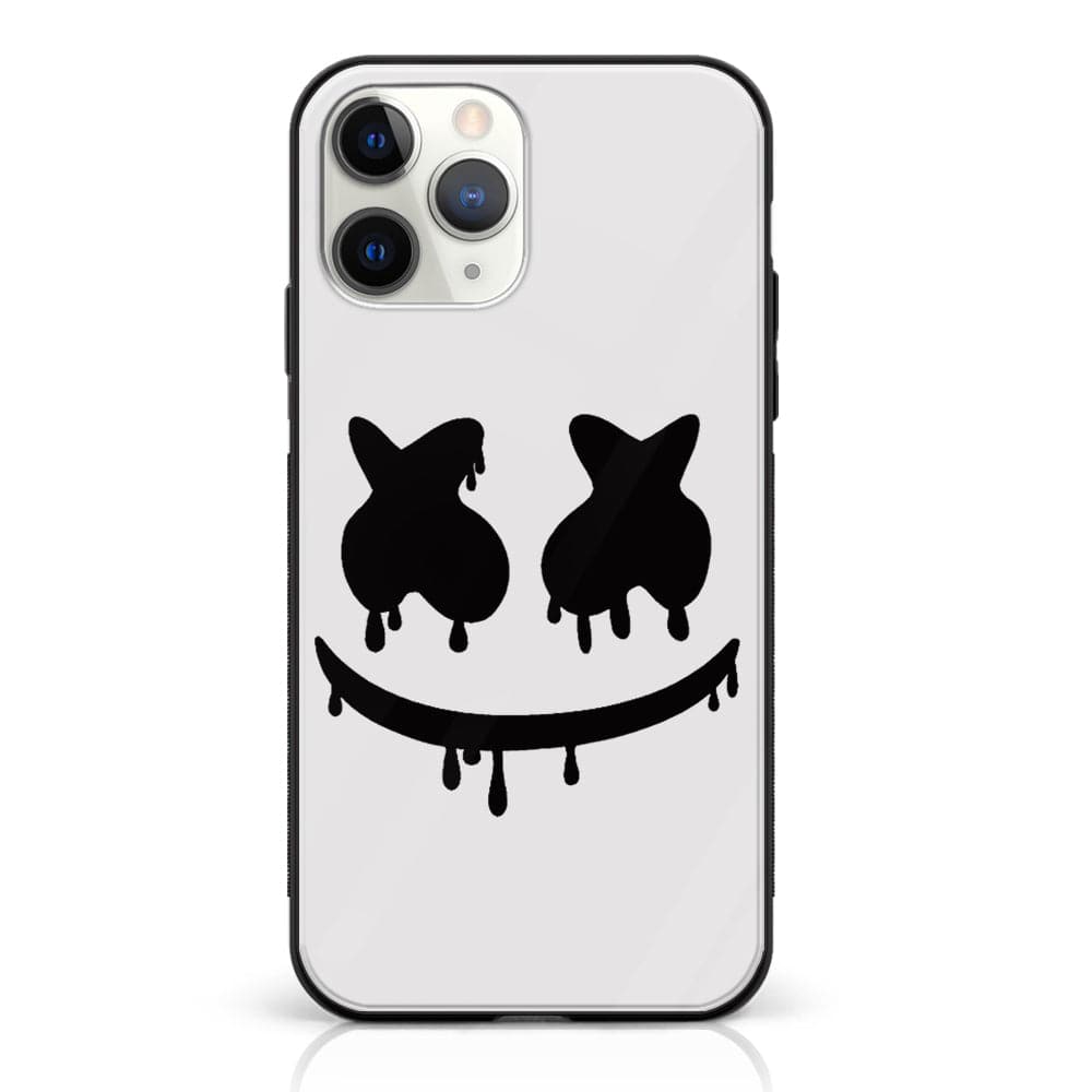 iPhone 11 Pro Max  Cartoon Series  Premium Printed Glass soft Bumper shock Proof Case