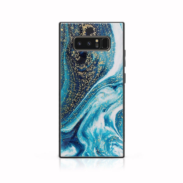 Galaxy Note 8 - Blue Marble Design 5 - Premium Printed Glass soft Bumper shock Proof Case CS-22293