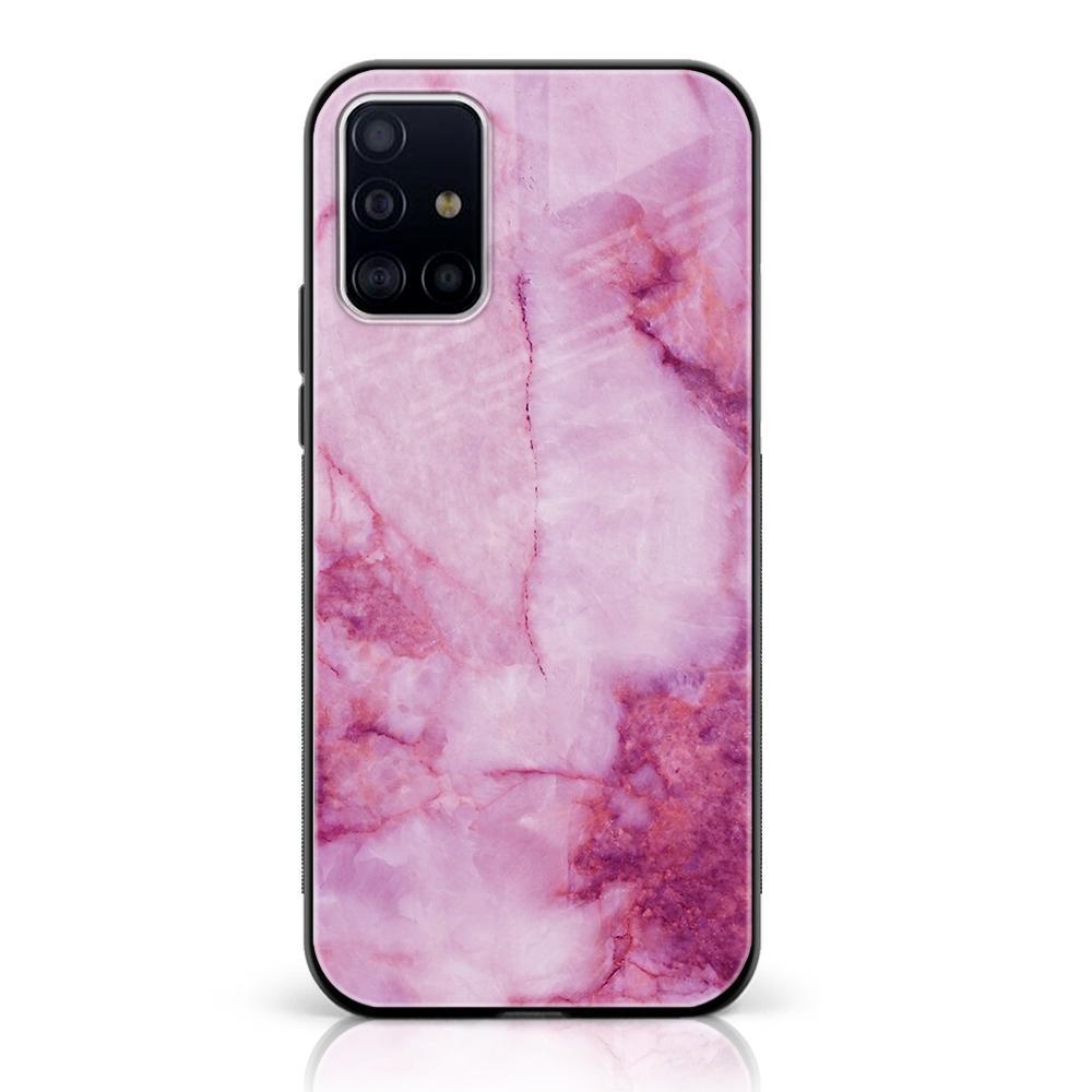 Samsung Galaxy A71 - Pink Marble Series - Premium Printed Glass soft Bumper shock Proof Case