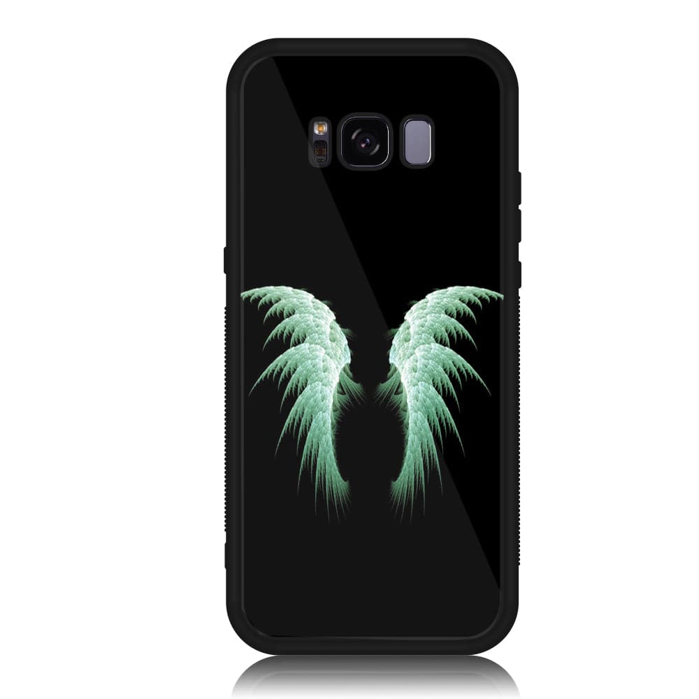 Galaxy S8 - Angel Wing Series - Premium Printed Glass soft Bumper shock Proof Case