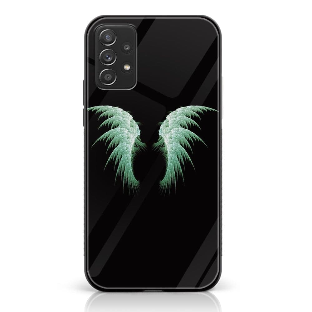 Samsung Galaxy A33 - Angel Wing Series - Premium Printed Glass soft Bumper shock Proof Case