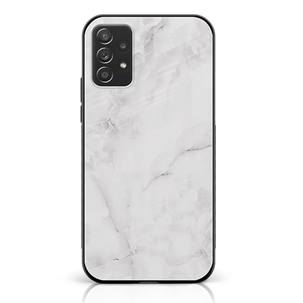 Samsung Galaxy A73 - White Marble Series - Premium Printed Glass soft Bumper shock Proof Case