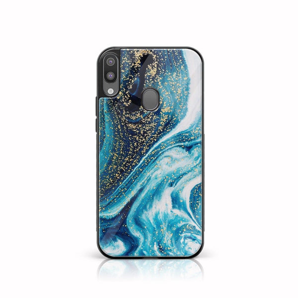 Galaxy A20 - Blue Marble Design 5 - Premium Printed Glass soft Bumper shock Proof Case CS-17533