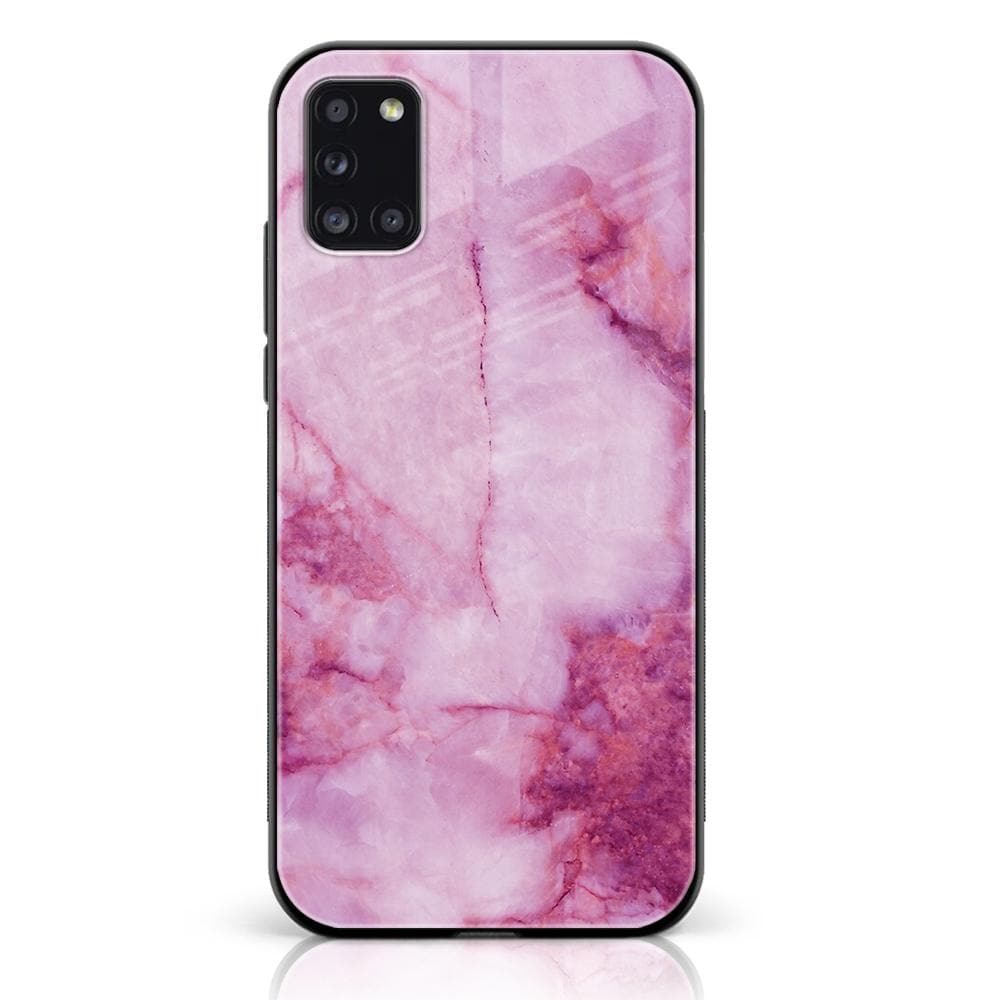 Samsung Galaxy A31 - Pink Marble Series - Premium Printed Glass soft Bumper shock Proof Case