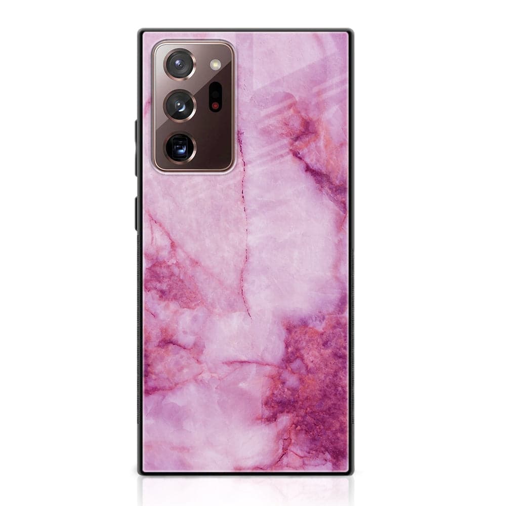 Galaxy Note 20 Ultra - Pink Marble Series - Premium Printed Glass soft Bumper shock Proof Case