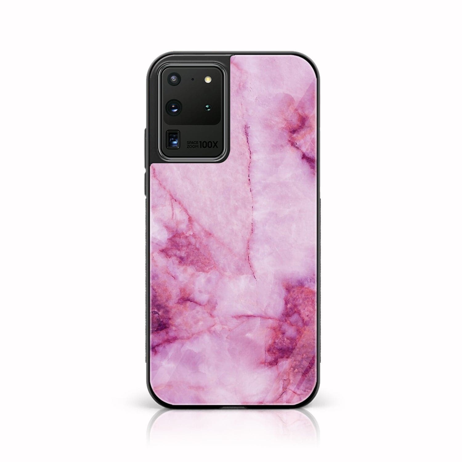 Samsung Galaxy S20 Ultra - Pink Marble Series - Premium Printed Glass soft Bumper shock Proof Case