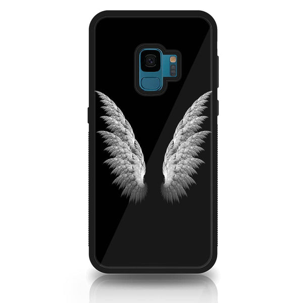 Galaxy S9 - Angel Wing Design 6- Premium Printed Glass soft Bumper shock Proof Case CS-46825