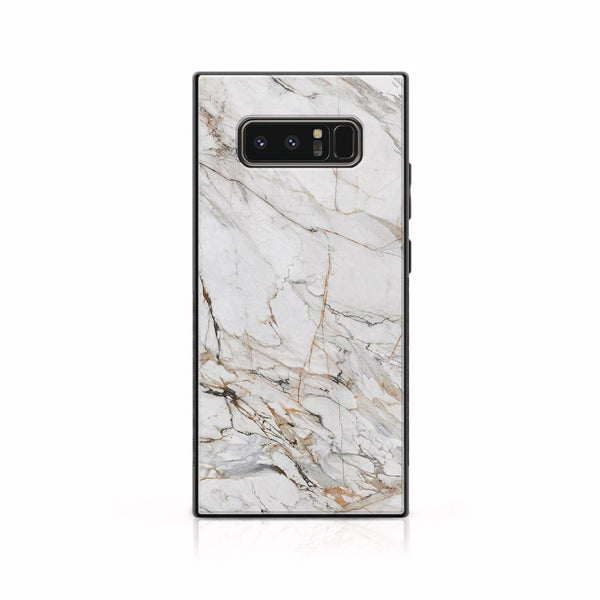 Galaxy Note 8 - White Marble Design 6 - Premium Printed Glass soft Bumper shock Proof Case CS-7194