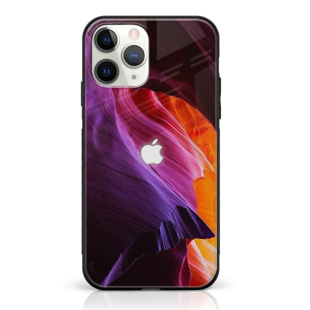 iPhone 11 Pro Max - Apple Logo Series - Premium Printed Glass soft Bumper shock Proof Case