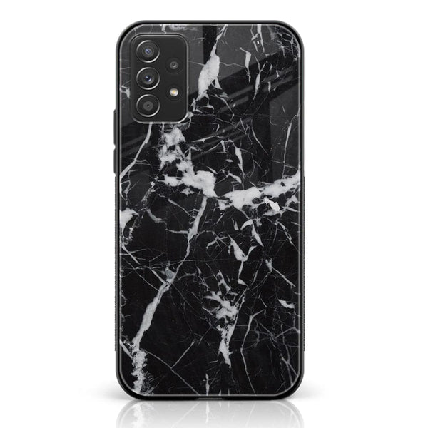 Galaxy A52 - Black Marble Design 6 - Premium Printed Glass soft Bumper shock Proof Case CS-18493