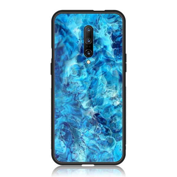 OnePlus 7 Pro - Blue Marble Design 6- Premium Metal Printed soft Bumper Shock Proof Case CS-10778