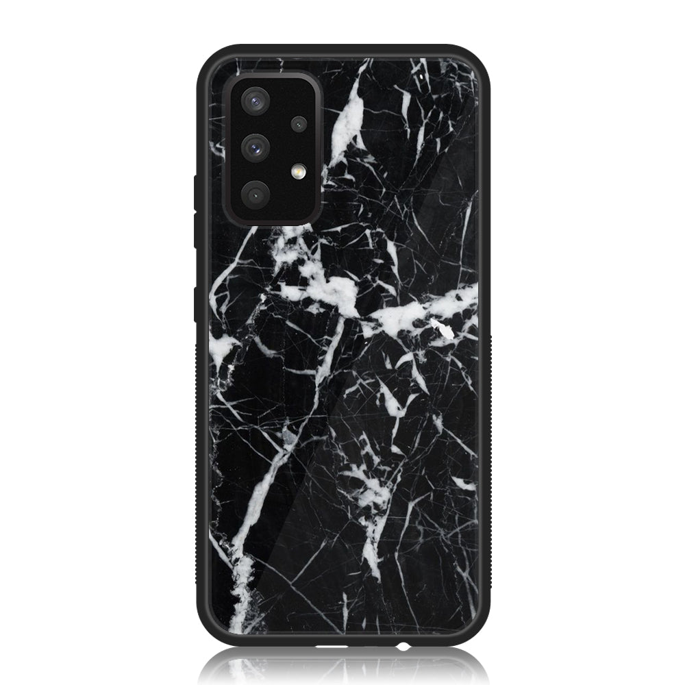 Samsung Galaxy A13 - Black Marble Series - Premium Printed Glass soft Bumper shock Proof Case