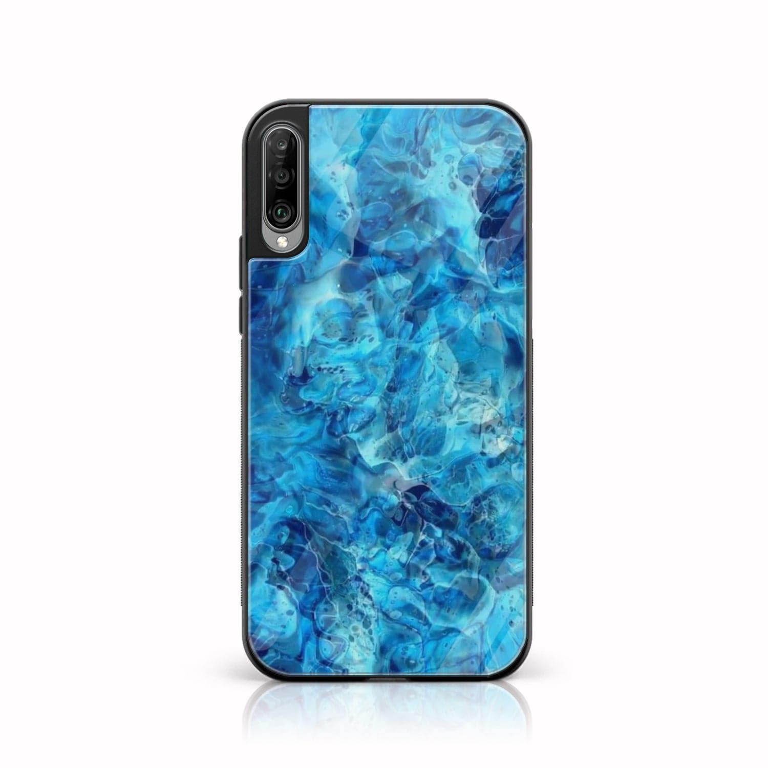 Galaxy A50/ A50s/ A30s - Blue Marble Series - Premium Printed Glass soft Bumper shock Proof Case